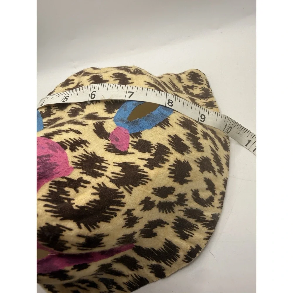 Vtg Fabric Halloween Mask Cheetah Cat Beige Brown 1960s
